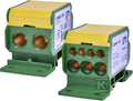Blok rozdzielczy 160A (2x4-50mm2/3x2,5-25mm2+4x2,5-16mm2) żółto-zielony EDBM-1/PE