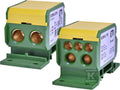 Blok rozdzielczy 160A (2x4-50mm2/2x4-35mm2+3x2,5-25mm2) żółto-zielony EDBM-2/PE