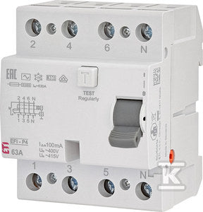 Wyłącznik różnicowoprądowy EFI-P4 AC 63/0.1