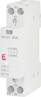Stycznik modułowy 20A 2 styki rozwierne (1 mod. 2 bieg.) R 20-02 230V