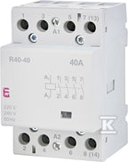 Stycznik modułowy 40A 4 styki zwierne (3 moduły 4biegunowy) R 40-40 230V