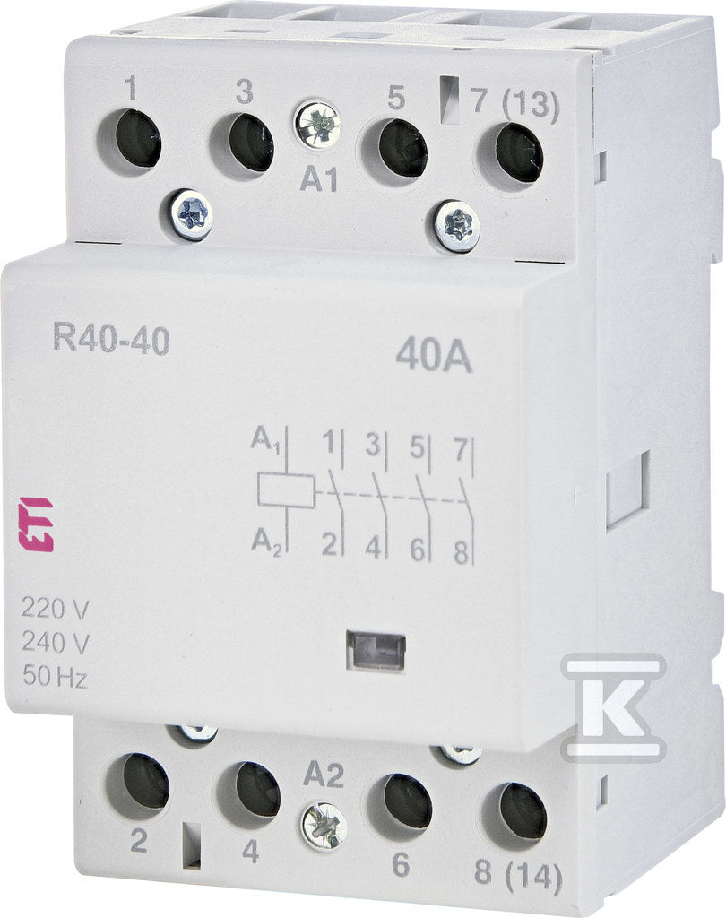 Stycznik modułowy 40A 4 styki zwierne (3 moduły 4biegunowy) R 40-40 230V