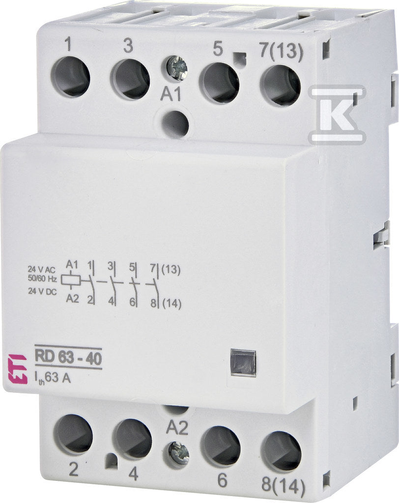 Stycznik modułowy 63A 4 styki zwierne (3 mod. 4 bieg.) RD 63-40-24V AC/DC
