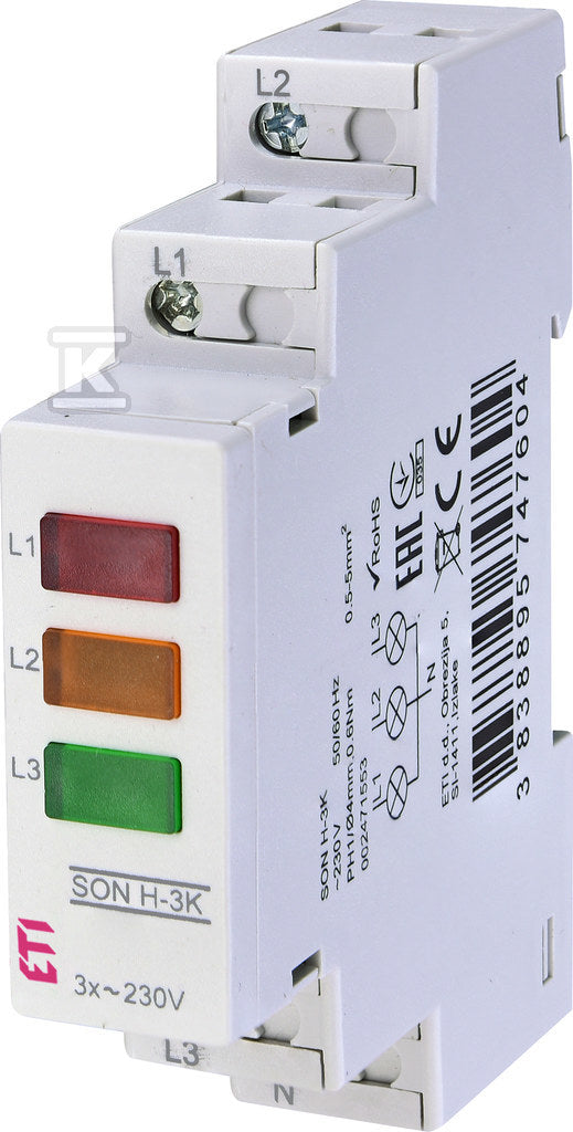 Sygnalizator obecności napięcia (3 kolory LED) SON H-3K