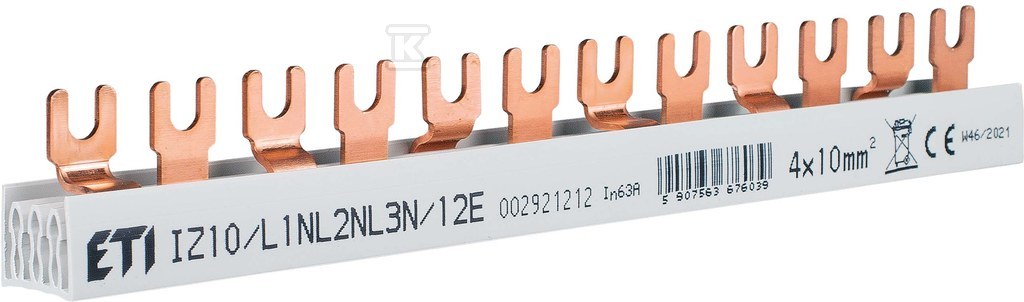 Izolowana szyna zbiorcza IZ10/L1NL2NL3N/12E
