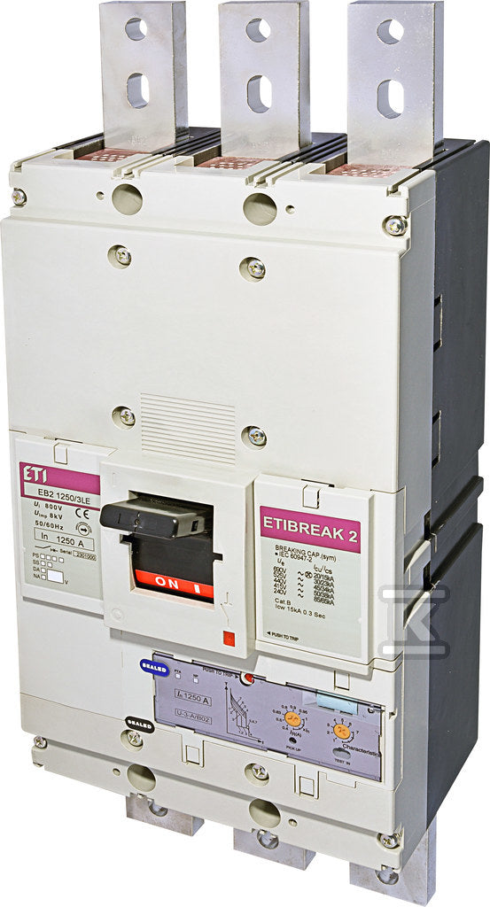 Wyłącznik mocy 3P, 50kA, wyzw. elektroniczny EB2 1250/3LE 1250A 3P
