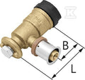 Kolano ścienne mosiężne GW ultraPRESS - 20 Rp1/2" L = 52.5 mm