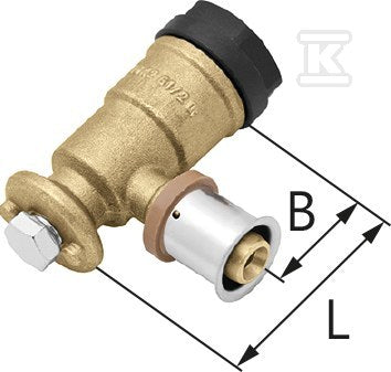 Kolano ścienne mosiężne GW ultraPRESS - 20 Rp1/2" L = 52.5 mm