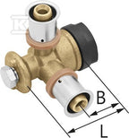 Trójnik ścienny mosiężny kątowy GW ultraPRESS - 16 Rp1/2" L = 41 mm