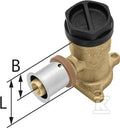 Kolano ścienne mosiężne z uszami GW ultraPRESS - 20 Rp1/2" L = 41 mm