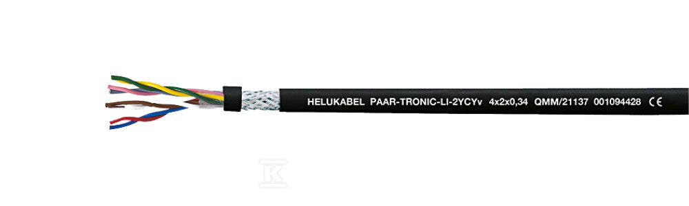 KABEL ELASTYCZNY, MAX. 250V PAAR-TRONIC-LI-2YCYV 3X2X1 QMM CZARNY, STEROWNICZY PAR.EKRAN.