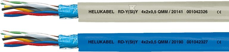 Kabel sterowniczy RD-Y(St)Y 2x2x0,5 300V szary, ekranowany