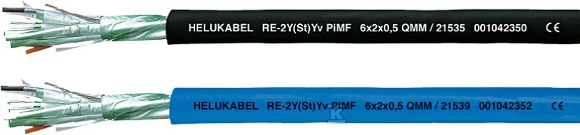 Kabel elastyczny RE-2Y(St)Yv PIMF 2x2x1,3 300V czarny, sterowniczy, podwójnie ekranowany