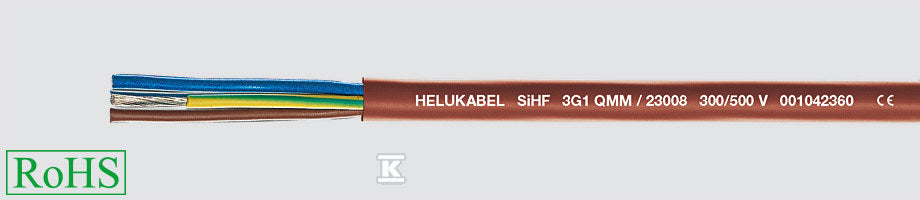 Przewód silikonowy SiHF 2x6 500V czerwono-brązowy, odporny do temp.180 st.
