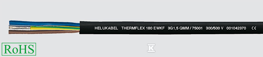 PRZEWÓD SILIKONOWY 300/500V THERMFLEX 180 EWKF 4G0,75 QMM H05SS-F, BEZH, METR.