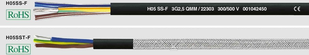 KABEL ELASTYCZNY 300/500V H05SS-F 3G1,5 QMM ODPORNY NA TEMP. DO 180
