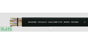 PRZEWÓD 300/500V, EMV PVC-PŁASKI-CY 4G10 QMM PŁASKI, ŻYŁY KOLOROWE, EKRAN.