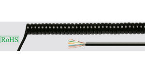 PRZEWÓD H05BQ-F 300/500V PUR-SPIKA 4X1 QMM CZARNY, 1000MM