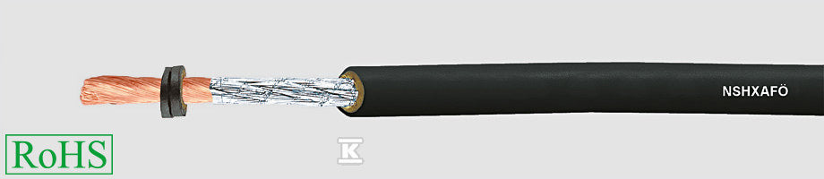 PRZEWÓD GUMOWY 3kV, BEZH. NSHXAFÖ 1X1,5 QMM ODP. NA ZWARCIA DO 1kV, CZARNY