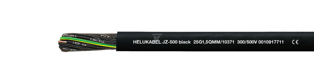 PRZEWÓD ELASTYCZNY 300/500V JZ-500 BLACK 7G0,75 QMM ZYLY CZARNE NUMEROWANE