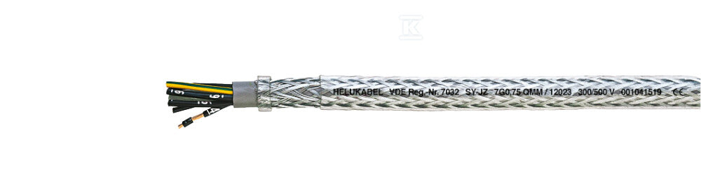 KABEL ELASTYCZNY 300/500V SY-JZ 3G2,5 QMM ŻYŁY CZAR. NUMER. OPLOT STAL