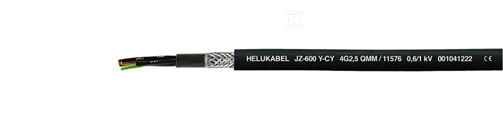 Przewód sterowniczy OZ-600-Y-CY 2x0,75 0,6/1 kV żyły czarne, numerowany, ekranowany