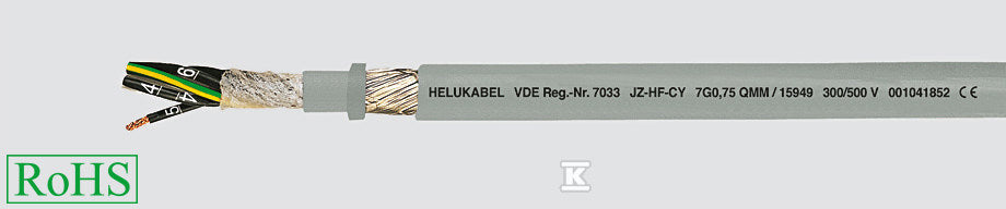 KABEL ELASTYCZNY 300/500V JZ-HF-CY 4G2,5 QMM B.GIĘTKIŻYŁY CZARNE NUMER EKRANOWANY