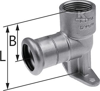Kolano ścienne z uszami GW Inox - 15 Rp1/2" L = 63 mm