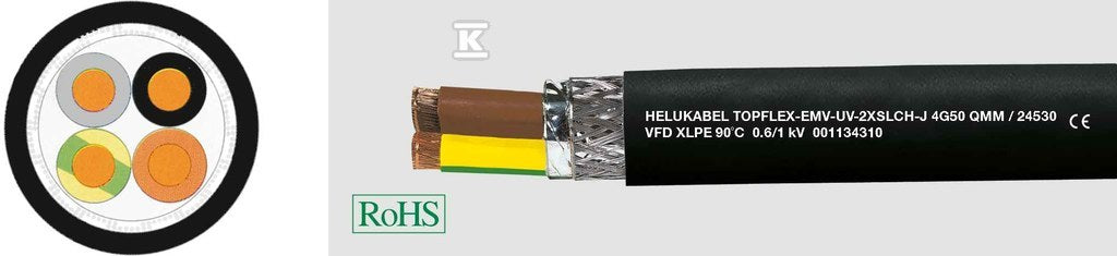 KABEL ELASTYCZNY 0,6/1kV TF-EMV-UV-2XSLCH-J 4G4 QMM PODW.EKRAN.BEZHALOGENOWY