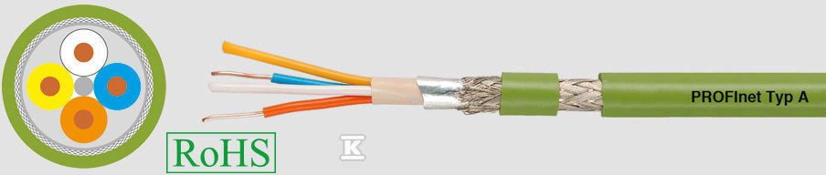 PRZEWÓD DO SYST. AUTOM. PRZEM ETHERNET PROFINET A 2X2X0,64 QMM APLIKACJE PRZEMYSŁ, CZARNY