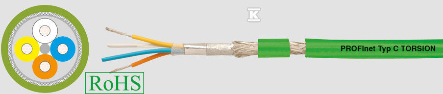 PRZEWÓD DO SYST. AUTOM. PRZEM ETHERNET PROFINET C 2X2X0,75 MMAPL. ODP NA SKRĘCANIE, ZIELONY