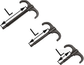 Hak do rur plastikowy podwójny - 12‑20/12‑26 L = 48 mm