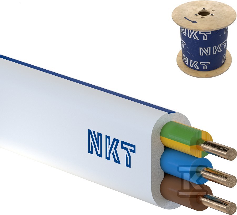 Przewód instalacyjny YDYP żo 750V 3x1,5 instal plus bęben NKT
