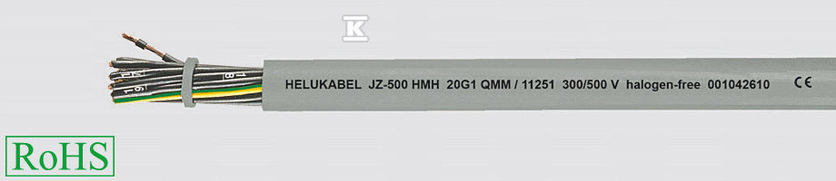 KABEL ELASTYCZNY 300/500V JZ-500 HMH 7G2,5 QMM ŻYŁY CZARNE NUMEROWANE, BEZH.