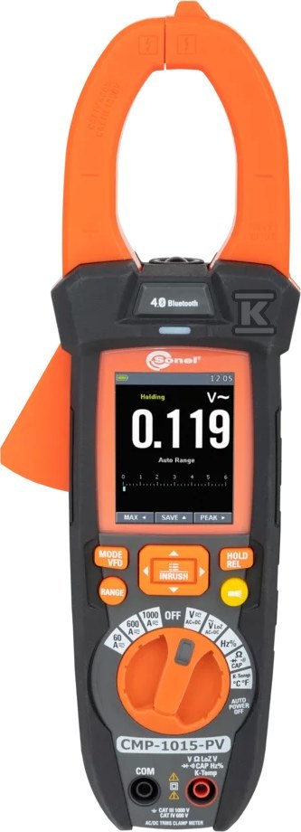 Cyfrowy miernik cęgowy do instalacji PV CMP-1015-PV. Produkt w komplecie z Certyfikatem Kalibracji.