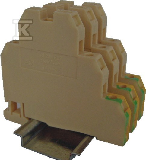 Złączka gwintowa piętrowa (2.5mm2 z zac. uziom.) VS 2,5 PE2