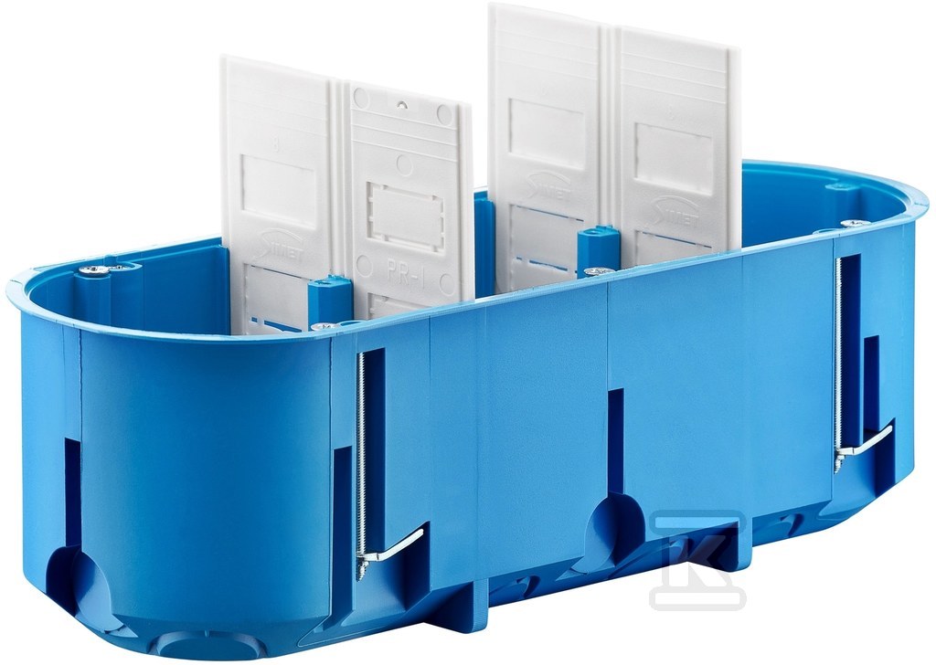 Puszka podtynkowa gips, głęboka, niebieska, multibox P3X60D