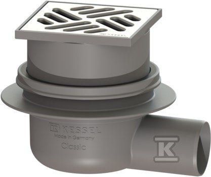Łazienkowy odpływ punktowy Classic DN50 boczny 100x100mm, Multistop