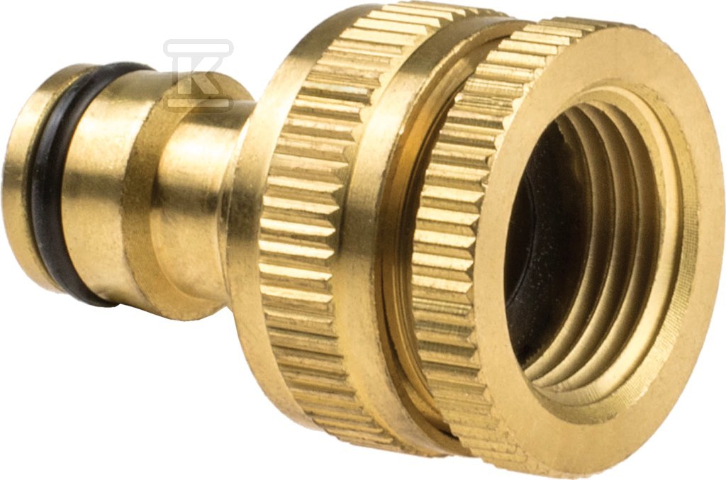 Przyłącze uniwersalne z gwintem wewnętrznym 1/2" - 3/4" mosiądz BRASS /etykieta/