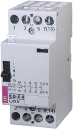 Stycznik modułowy ze sterowaniem ręcznym 25A 4 styki zwierne (2 mod. 4 bieg.) RD 25-40-R-230V AC/DC
