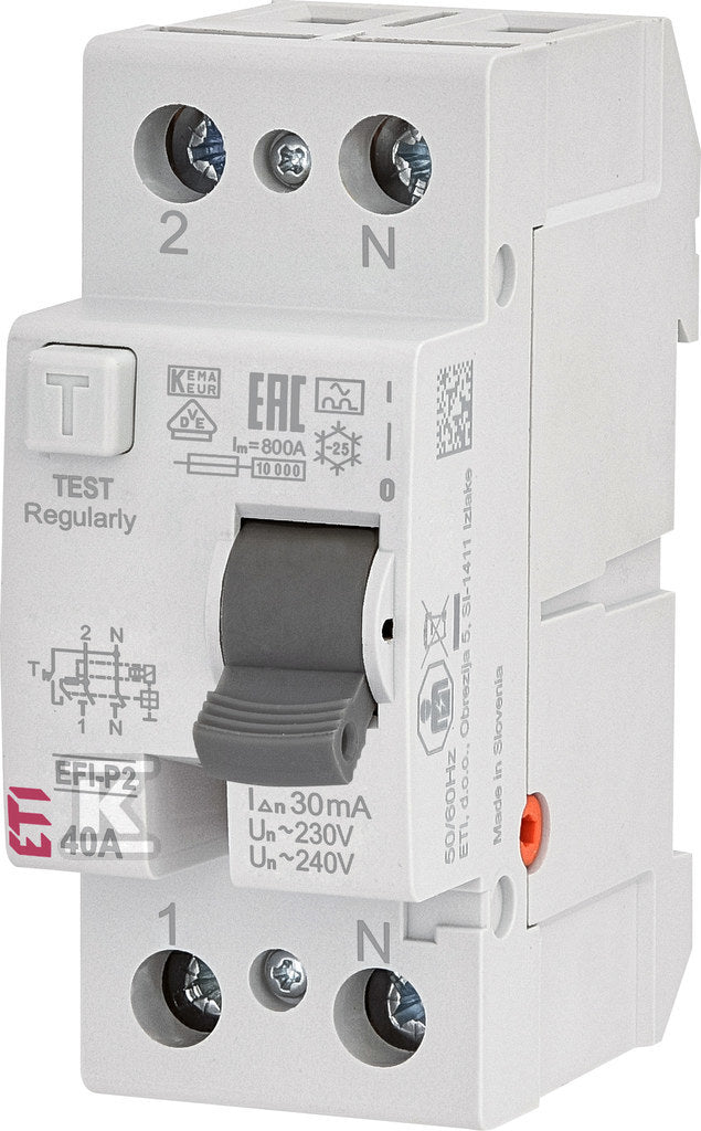 Wyłącznik różnicowoprądowy - 6 kA EFI6-P2 A 40/0.03