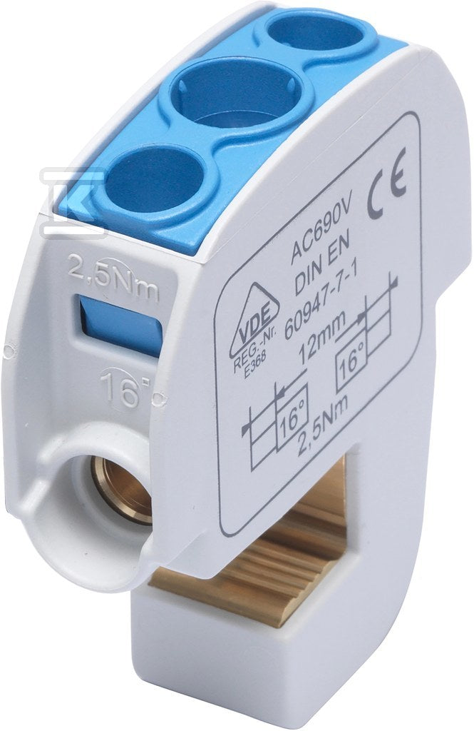 SBB 16 Zacisk izolowany szynowy 86105 niebieski SIMBLOCK