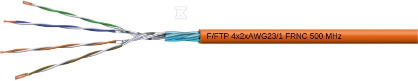 PRZEWÓD FRNC, KAT. 6A, 500 MHz F/FTP 4X2XAWG23/1 CPR:B2caPOMARAŃCZOWY
