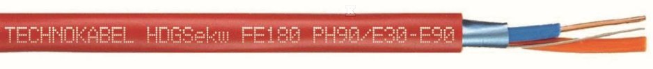 PRZEWÓD PH90/E30-E90 BEZHALOGENOWY, HDGs FE180 3G1,0 QMM 300/500VOGNIODPORNY, CZERWONY