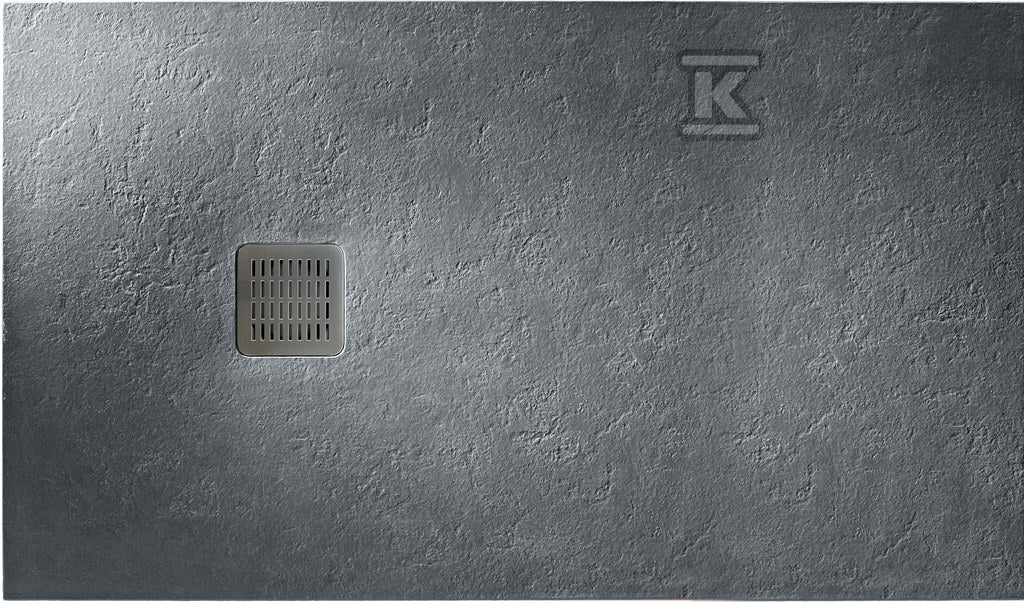 Brodzik prostokątny TERRAN 1600 x 1000 mm syfon w komplecie, kolor szary łupek