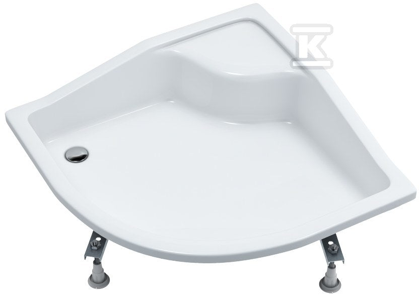 Brodzik akrylowy Standard Plus "Bona" 90x90x27/ cm R55, półokrągły