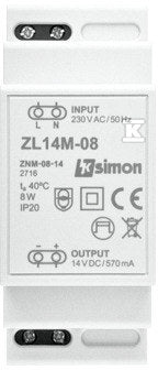 Zasilacz LED modułowy 14V, DC, 8W, SIMON54