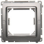 Adapter (przejściówka) na osprzęt standardu 45 × 45 mm. Montaż do puszki na wkręty, beż, BASIC MODUŁ