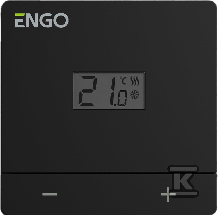 Regulator temperatury bateryjny, ENGO EASYBATB, dobowy, natynkowy, czarny