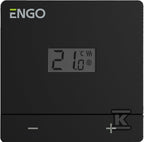 Regulator temperatury bateryjny, ENGO EASYBATB, dobowy, natynkowy, czarny